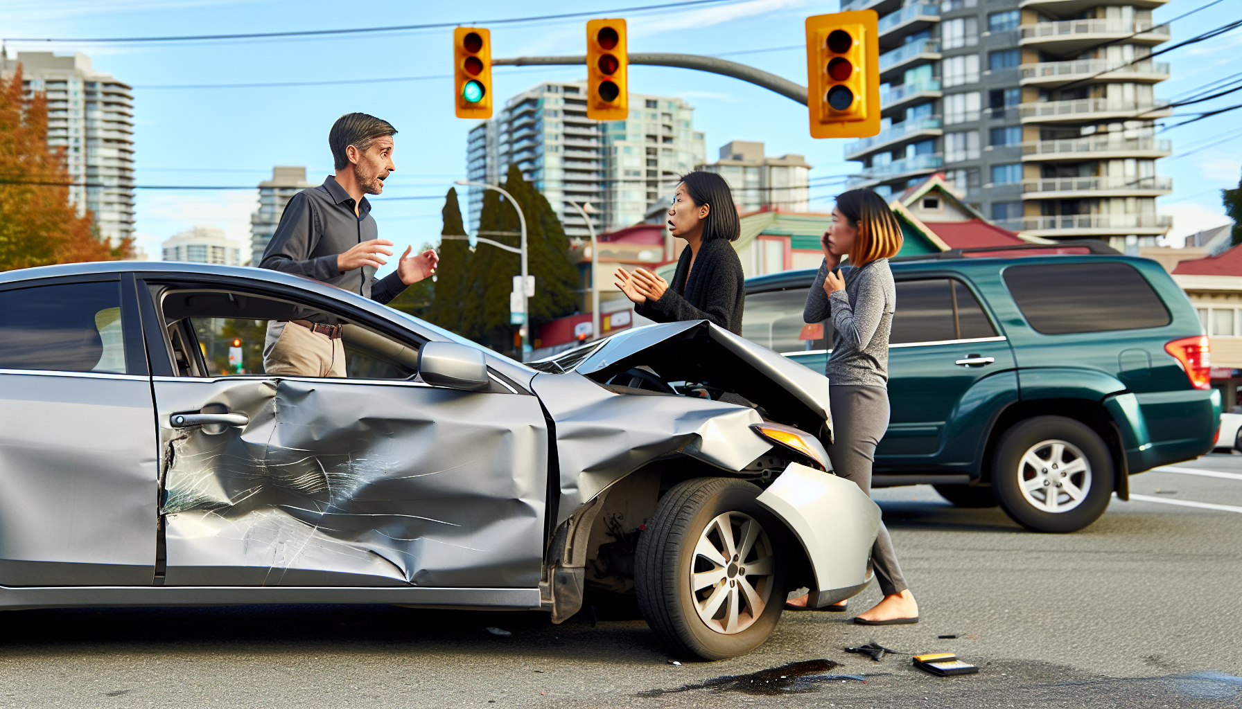 Car collision illustrating the need for collision coverage