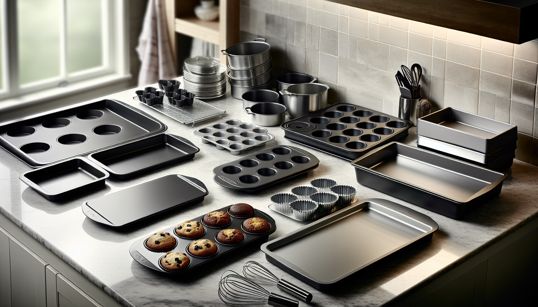 Variety of baking sheets and pans are essential for baking enthusiasts