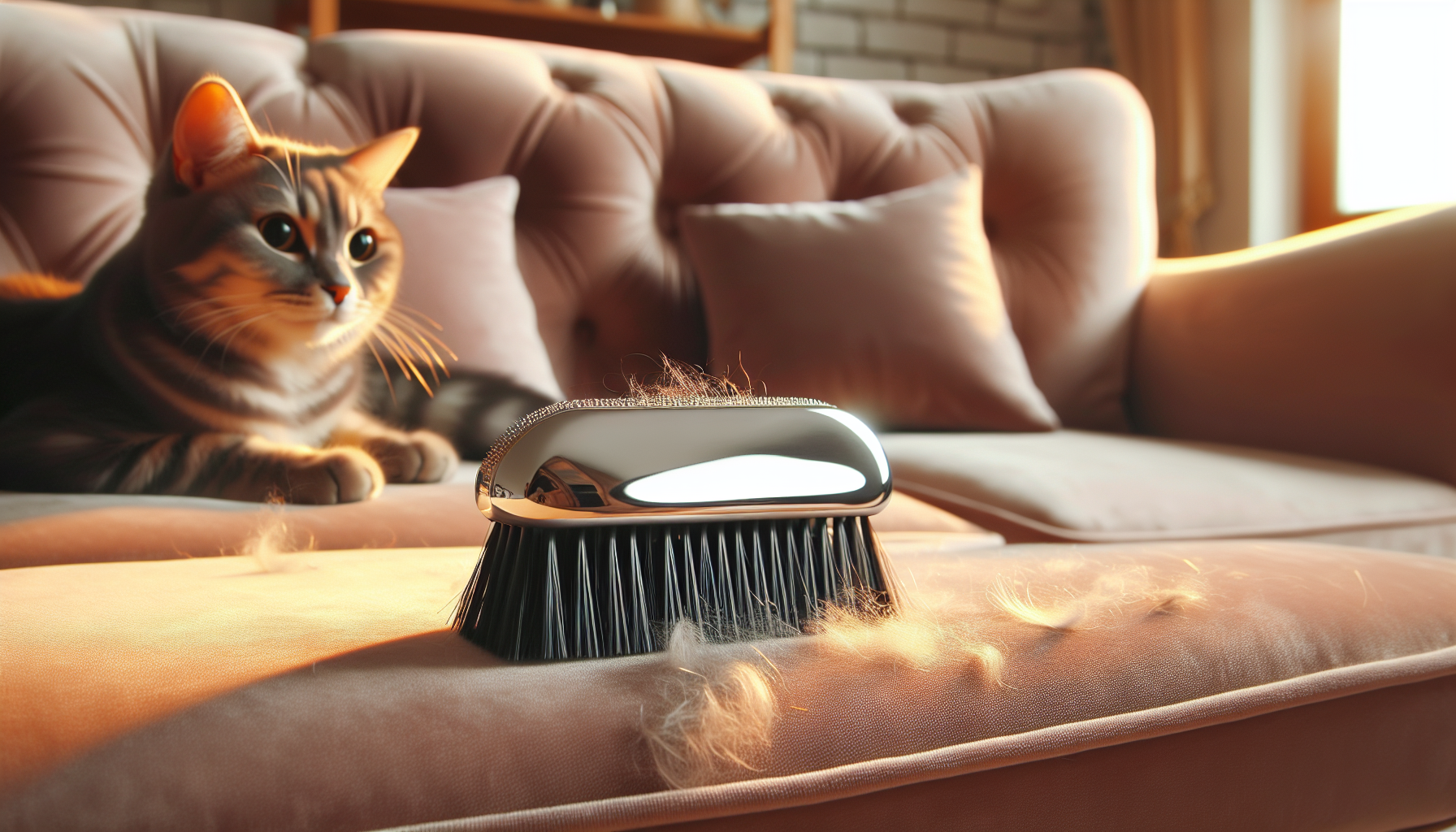 Pet hair removal brush for maintaining a clean home