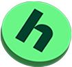 3d render of 1 green coins with a dark green Homebody h on it falling 