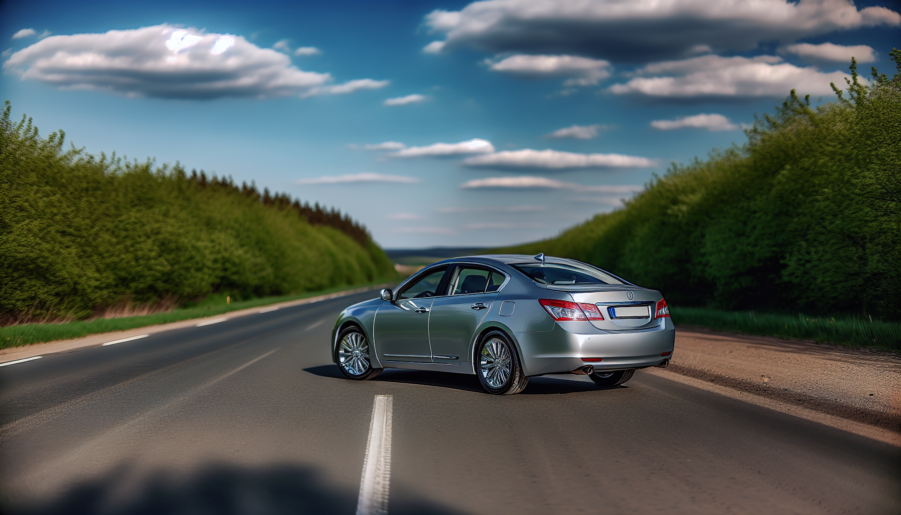 A car on a road symbolizing auto insurance